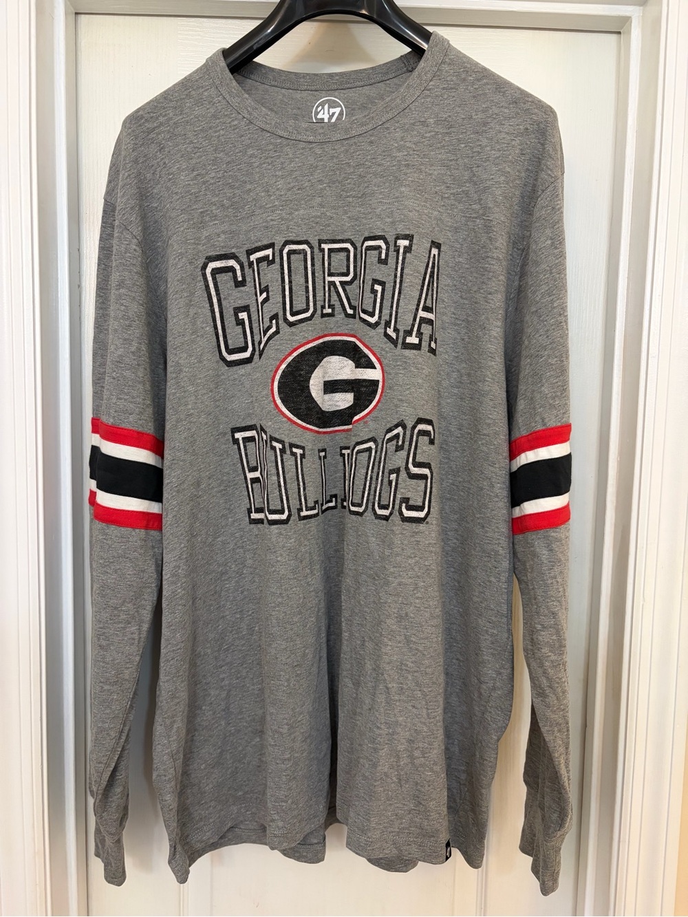 UGA Georgia Bulldogs Long Sleeve T-Shirt Jersey 2XL Men’s Gray 47 Brand NWT  XXL